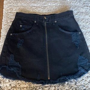 Black Carmar Denim Skirt